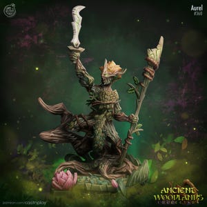 Wood Elf Druid Miniature Firbolg Figurine Dungeons and Dragons Mini RPG Tabletop DnD Painting Pathfinder 5e D&D CastnPlay