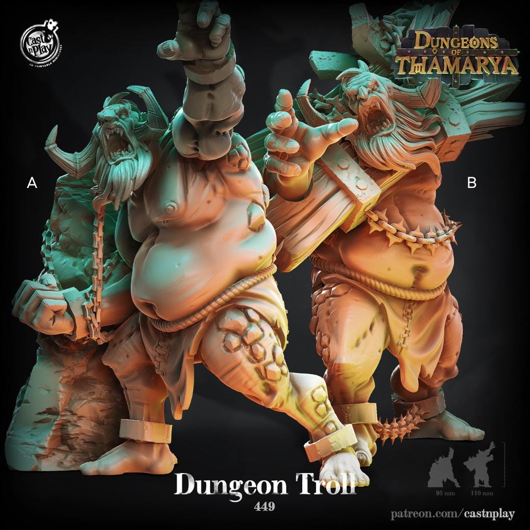 Dnd Mod Boss Troll Miniature Monster Enemy BBEG Mob Boss Figurine Dungeons and ...