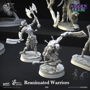Undead Warrior Miniature Monster Zombie Enemy Mob Figurine Dungeons and Dragons Mini RPG Tabletop DnD Painting Pathfinder 5e D&D CastnPlay