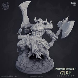 Minotaur Fighter Miniature Tauren Barbarian Savage Figurine Dungeons and Dragons Mini RPG Tabletop DnD Painting Pathfinder 5e D&D CastnPlay