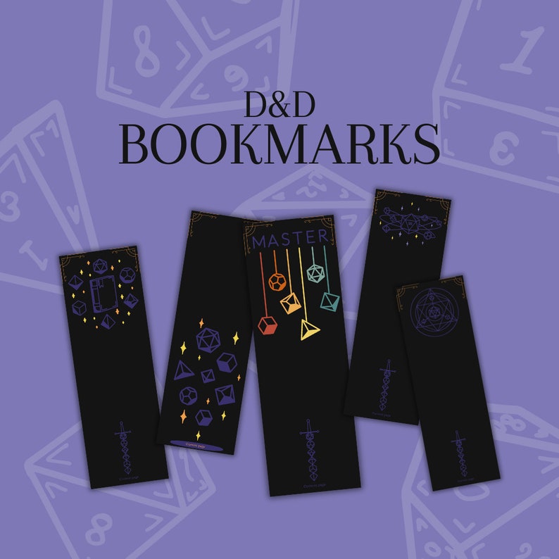 Dungeons and Dragons Bookmarks Digital Download D&amp;D 5E DND Printable ...