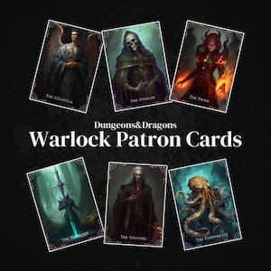 Cartas de Patrono de Bruxo D&D | Acessórios D&D | Dungeons and Dragons 5e | Para imprimir | D&D para imprimir