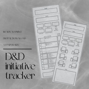 Cartas de Rastreamento de Iniciativa Preencháveis para D&D | Ferramentas para Mestre de Jogo / Mestre de Jogo | PDF Preenchável e Imprimível | Dungeons and Dragons | DND imprimível