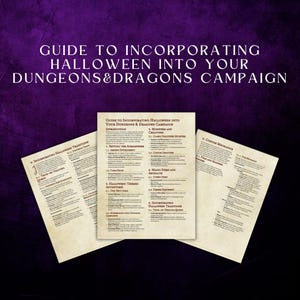 Guia para incorporar o Halloween em sua campanha | DM / Ferramentas do Mestre | DnD pronto para imprimir | Dungeons and Dragons | D&D para impressão