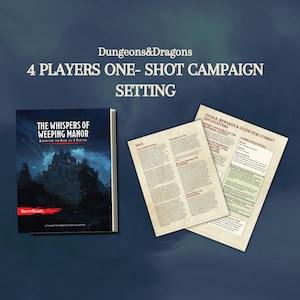 Configuración de campaña única de D&D El susurro de la Mansión Llorosa Herramientas del Dungeon Master DnD Listo para imprimir Dungeons and Dragons DND imprimible