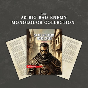 Conjunto de 50 Monólogos de Inimigos Maus | Ferramentas para Mestres de Jogo/Mestres de Jogo | D&D pronto para imprimir | Dungeons and Dragons | D&D para imprimir