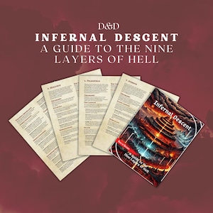 Guide D&D des neuf couches de l'enfer | MD / Outils de maître de donjon | MdD prêt à imprimer | Donjons et dragons | Imprimable par le MDN