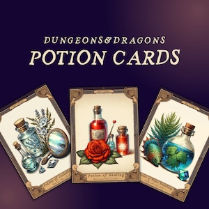 Potions D&D | MD / Outils de maître de donjon | Cartes D&D | MdD prêt à imprimer | Donjons et dragons | Imprimable par le MDN