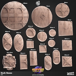 Huppus Weltraum Söldner| Miniatur Basen Set | Piraten Deck Bases | D&D Figur Tabletop Zubehör | D&D | TTPR | Cast n Play