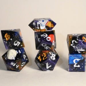 Dice Set | Handmade Resin Dice | Sharp Edge | D&D Dice Set | Polyhedral Dice | RPG Dice | Dungeons and Dragons | DnD Gifts