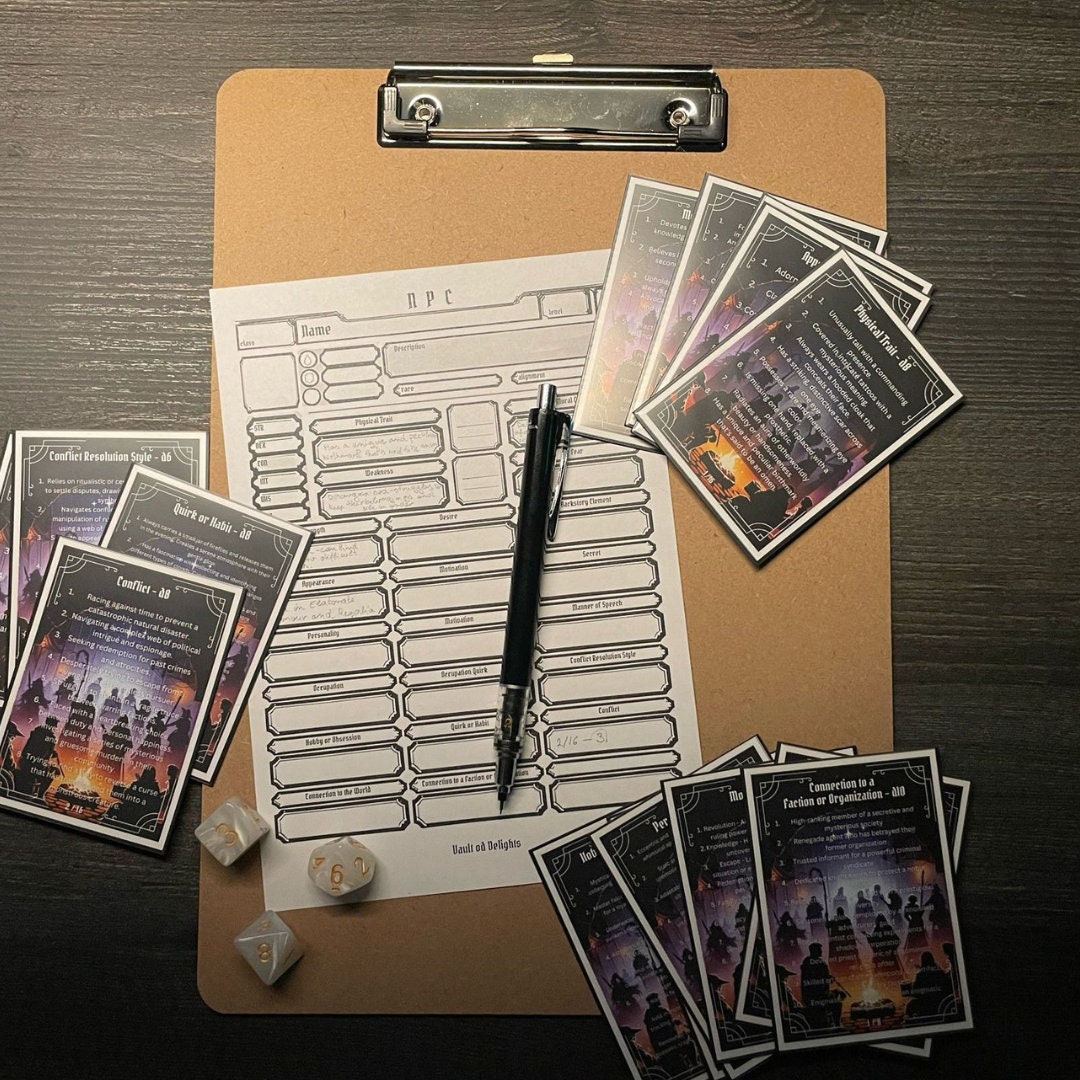 Fillable NPC Sheet for D&amp;D DM / Dungeon Master Tools NPC Stats Sheet ...