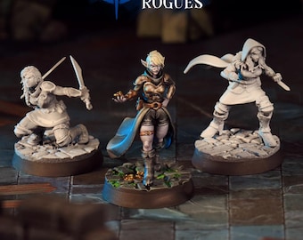 Elfe Schurke Miniatur Menschendieb Klingenmeister Figur Dungeons and Dragons Mini RPG Tabletop DnD Painting Pathfinder 5e D&D CastnPlay