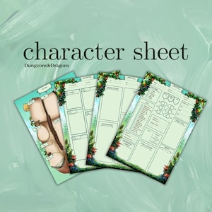 Ficha de Personagem de D&D | Ferramentas para Mestre de Jogo / Mestre de Jogo | Ficha de Personagem de D&D 5e | PDF para Preencher e Imprimir | Dungeons and Dragons