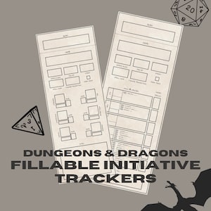 Cartas de Rastreamento de Iniciativa Preencháveis para D&D | Ferramentas para Mestre de Jogo / Mestre de Jogo | PDF Preenchável e Imprimível | Dungeons and Dragons | DND imprimível