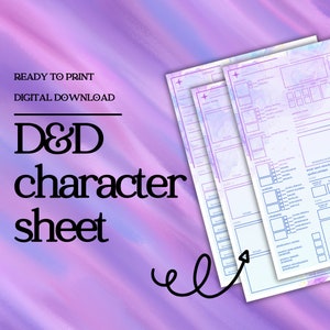 Ficha de Personagem de D&D | Ferramentas para Mestre de Jogo / Mestre de Jogo | Ficha de Personagem de D&D 5e | PDF para Preencher e Imprimir | Dungeons and Dragons