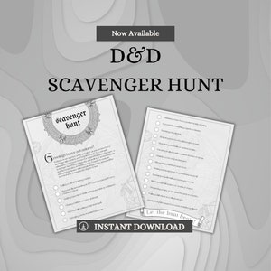 Búsqueda del tesoro de Dungeons and Dragons / Juego imprimible de descarga instantánea / Accesorios complementarios para DND TTRPG / D&D 5E / DND imprimible