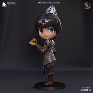 Shadowheart Chibi Statue Miniature Figurine Dungeons and Dragons Mini Tabletop DnD Painting Pathfinder 5e D&D BG3 Figure Bulkamancer
