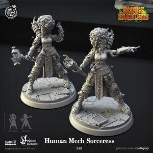 Human Sorcerer Miniature Warforged Wizard Figurine Dungeons and Dragons Mini RPG Tabletop DnD Painting Pathfinder 5e D&D CastnPlay