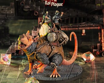 Ratfolk Miniature Enemy Monster Mount BBEG Boss Figurine Dungeons and Dragons Mini RPG Tabletop DnD Painting Pathfinder 5e D&D CastnPlay