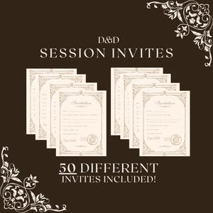 Convites para Sessões de D&D com Tema de Fantasia para Mestres de Dungeon | Acessórios para Dungeons and Dragons | DnD 5e | DND para impressão