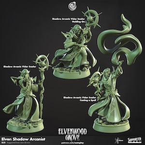 Elf Wizard Miniature Witch Sorcerer Warlock Figurine Dungeons and Dragons Mini RPG Tabletop DnD Painting Pathfinder 5e D&D CastnPlay