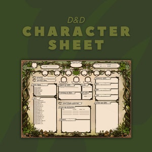 Ficha de Personagem de D&D | Ferramentas para Mestre de Jogo / Mestre de Jogo | Ficha de Personagem de D&D 5e | PDF para Preencher e Imprimir | Dungeons and Dragons