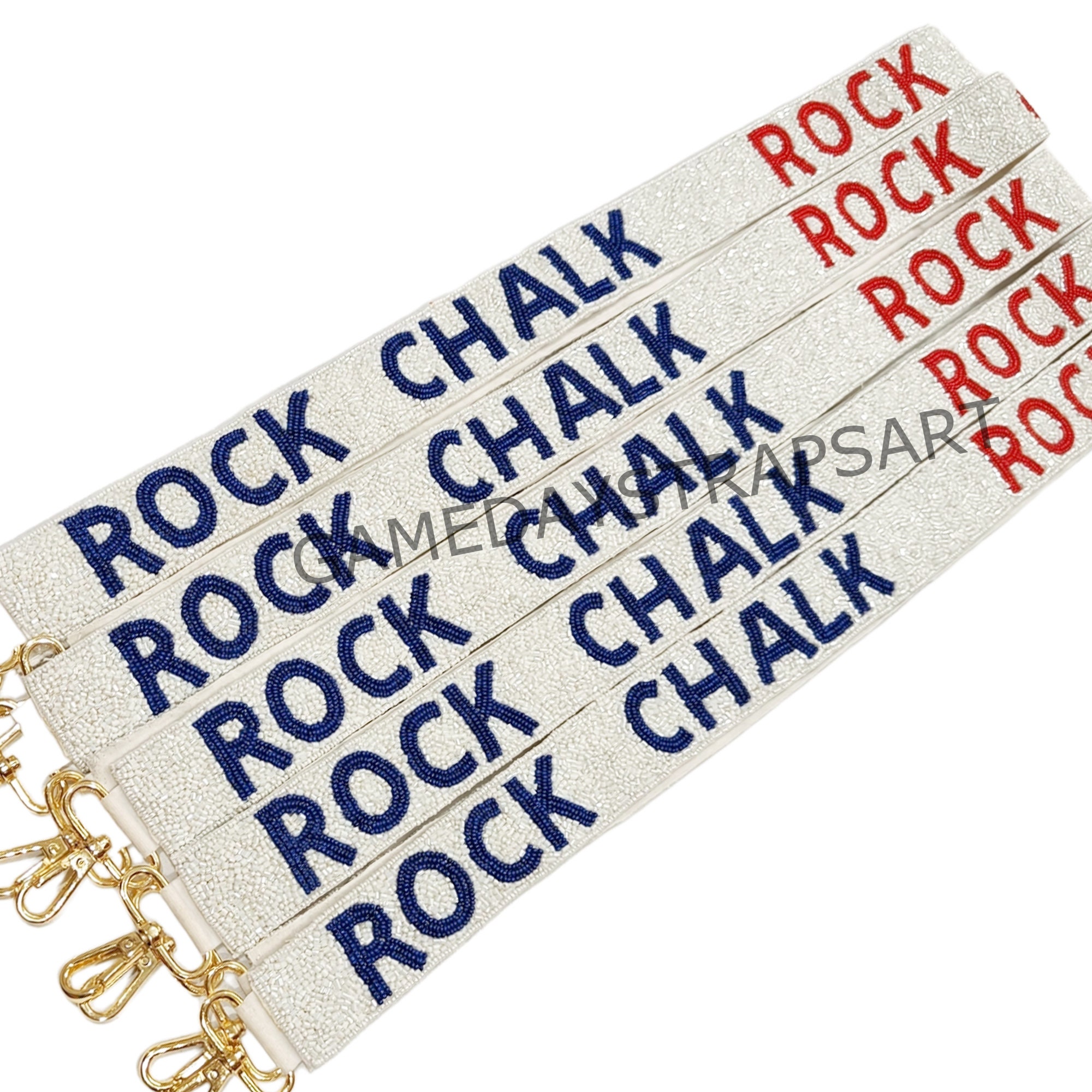 GAMEDAY PURSE STRAPS, Rock Chalk, Roll Ride, University of Arkansas