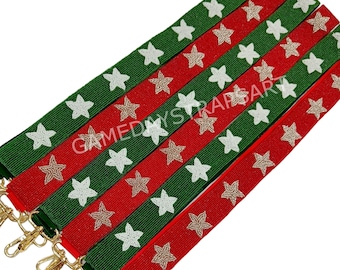 Correa para bolso con cuentas, diseño de estrella, 4,3 cm de ancho.