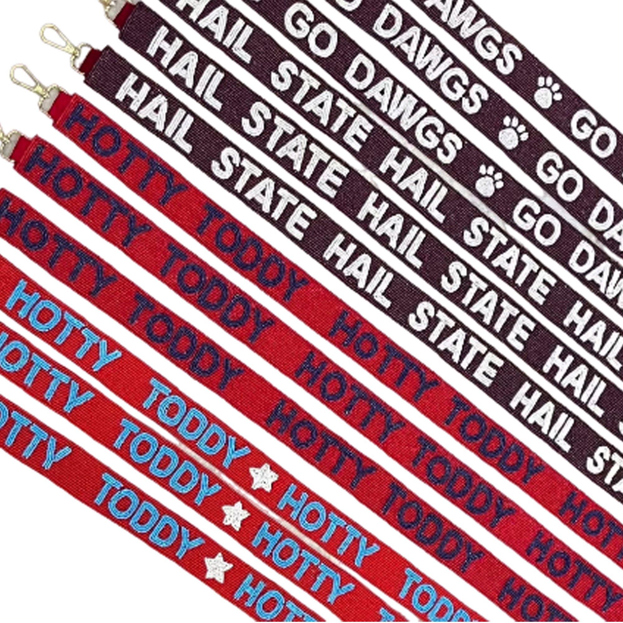 GAMEDAY Beaded STRAPS, Rock Chalk, Roll Ride, University of Arkansas