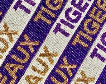 Beaded College Gameday Purse Strap, Team Colors