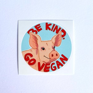 10 round go vegan sticker, weather resistant Bild 4