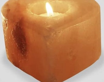 Salt Tealight Candle Holder Heart Shape