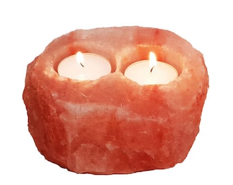 Salt candle holder natural shape