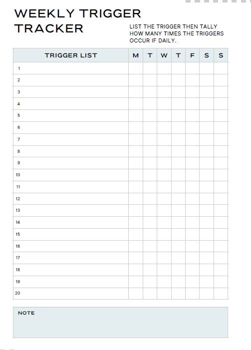 Trigger Check List Coping Check List - Etsy