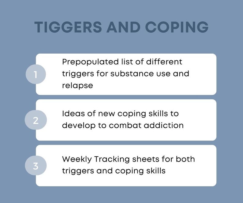 Trigger check list coping check list etsy