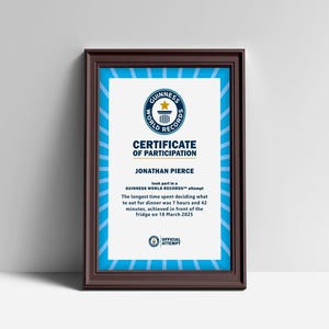 Editable Guinness World Record Certificate | Printable Digital Template | Customizable Award Certificate PDF | Instant Download