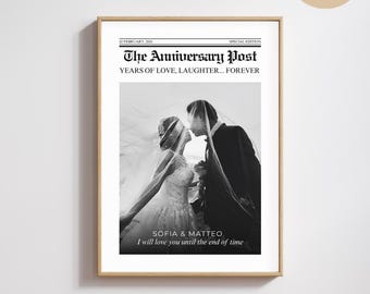 Anniversary Newspaper Gift | Personalized Couple Poster (Digital Download)