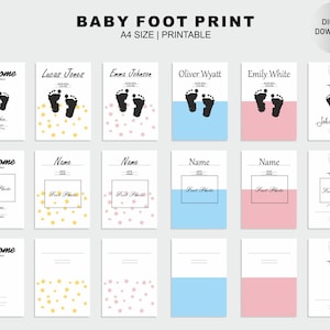 Neugeborenen Baby Fuß Druck | Baby Andenken | Baby erster Schritt | Geburts-Statistiken-Druck | Baby Geschenk | Babyshower Geschenk | Kinderzimmer Deko | Digital |