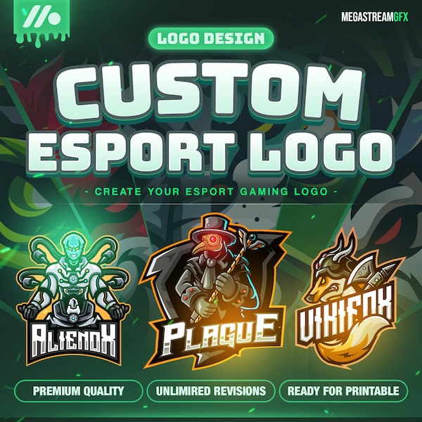 Aangepast professioneel Esport-logo/mascotte voor gaming, Twitch of YouTube | Exclusief logo-gamen