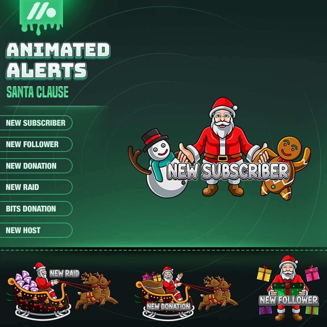 Stream Alert Pack Santa Clause Alert With Christmas Theme and Red Color ...