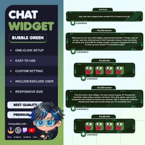 Bubble Theme Stream Chat Widget | Twitch, YouTube, Kick | OBS & StreamElements | One Click Setup + Custom Features Available