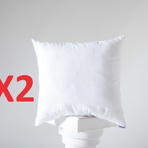 Set Of Two 18x18&#39;&#39; / Synthetic Down Pillow / Pillow insert / Form Insert for Craft and Pillow Sham / Alternative Down / Machine Washable
