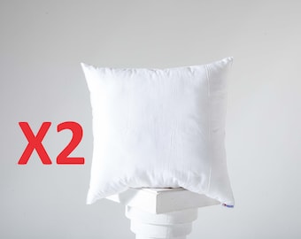 Set of 2: 18x18" Synthetic Down Pillow Insert - Cotton Cover