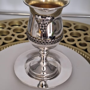 Handgemachter 925 Sterling Silber Kidduschbecher: Jüdische Kunst, Bar Mitzwa Geschenk