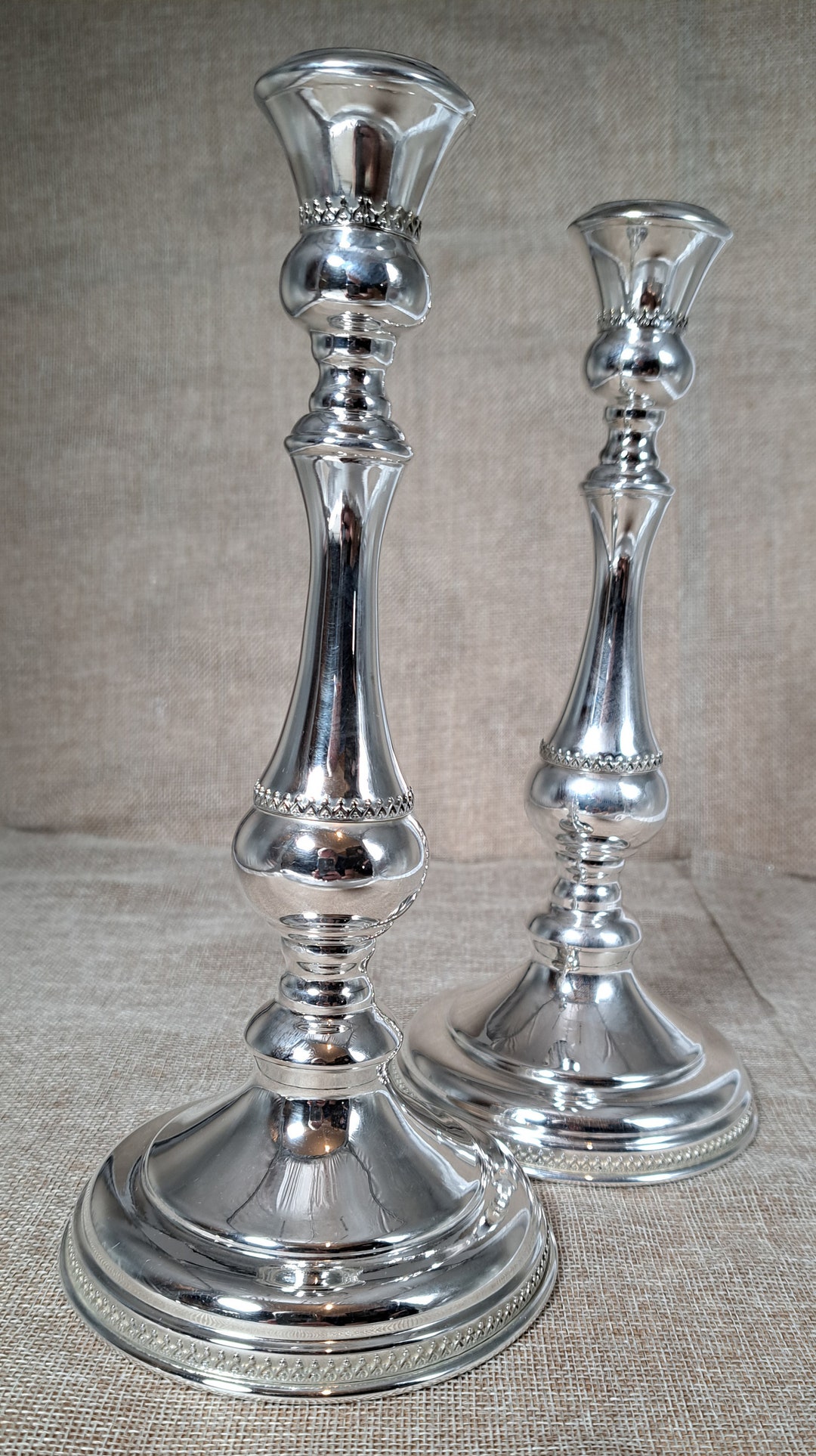 Sabbath Candlesticks, Silver Candlesticks, Judaica Art, Jewish Art