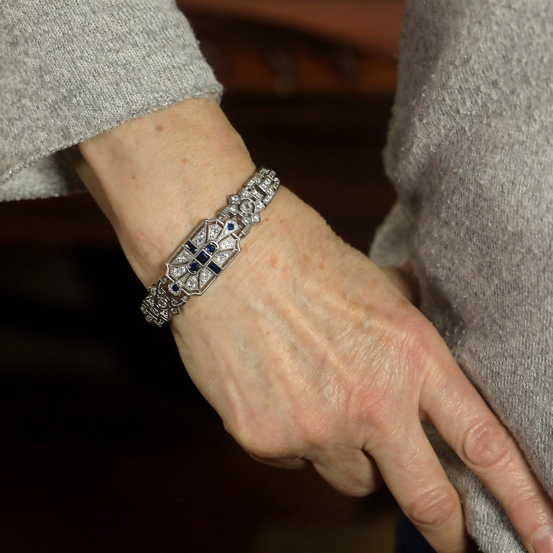 Bracelet Vintage Gravé Or Rhodié – Bijou Fantaisie Large – Occasion