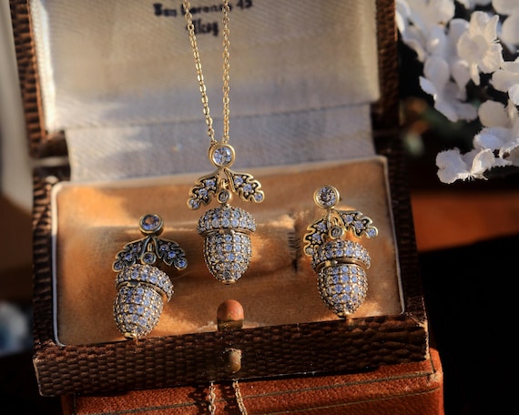 Set 3Tg Chaîne Pendentif Boucles D'Oreilles Bijoux Collier