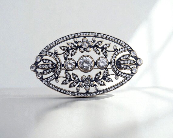 Broche Ancienne Argentée Porte-photo Ou Dessin - Bijou Vintage Rare Numéro 442 - Occasion
