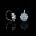 Boucles D'oreilles Dorées Vieillies Style Art Déco - Dormeuses Feuille Avec CZ Blanc
