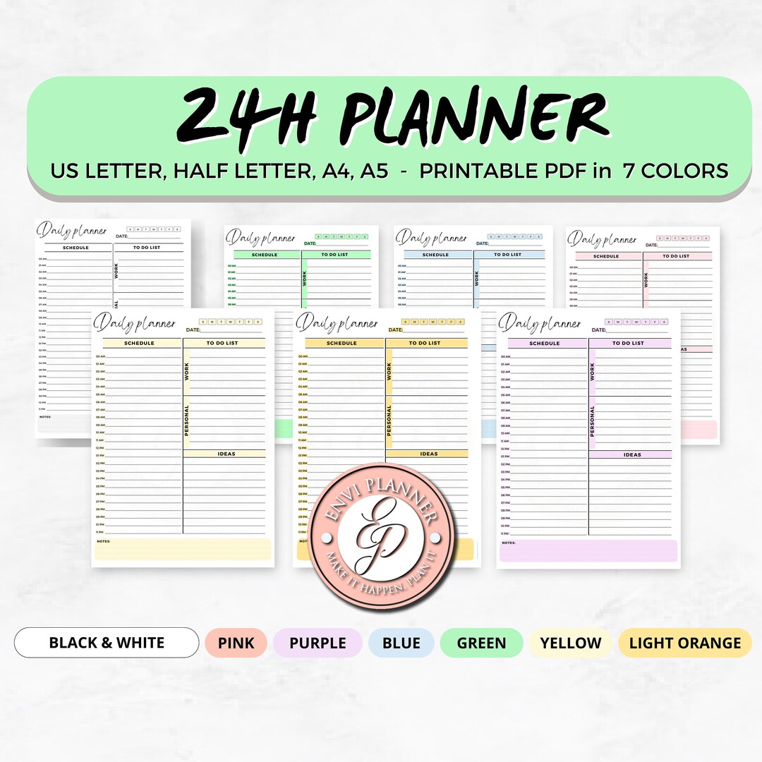 Daily Planner PRINTABLE Productivity Planner Daily to Do List ADHD ...